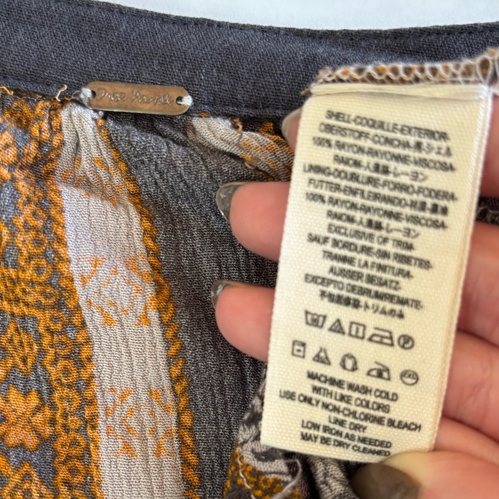 Free People Patchwork Cold Shoulder Peasant Blouse - image 7